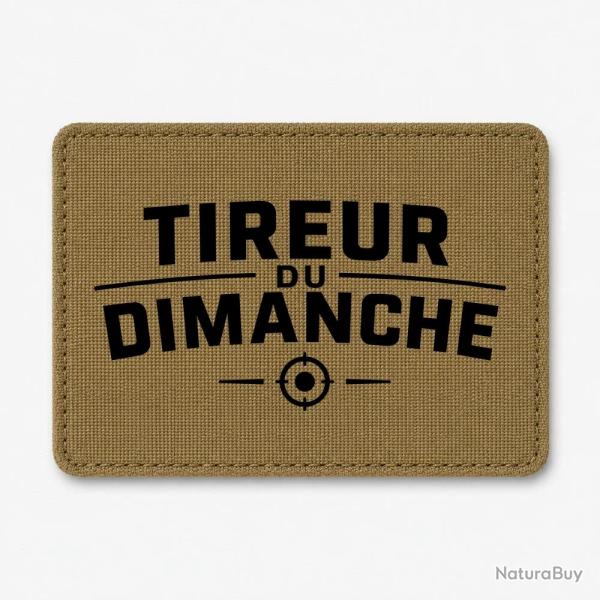 Patch Tir Sportif - Tireur du dimanche - Typographie cible - Coyote / Noir