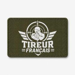 Patch Tir Sportif - Tireur fran&ccedil;ais - Olive / Blanc