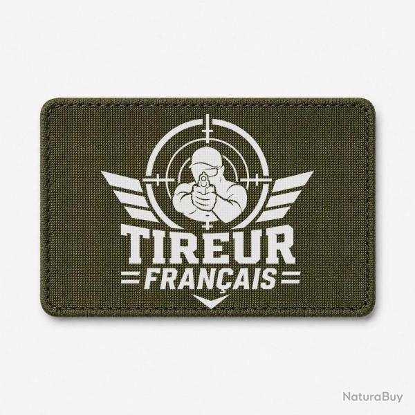Patch Tir Sportif - Tireur fran�ais - Olive / Blanc