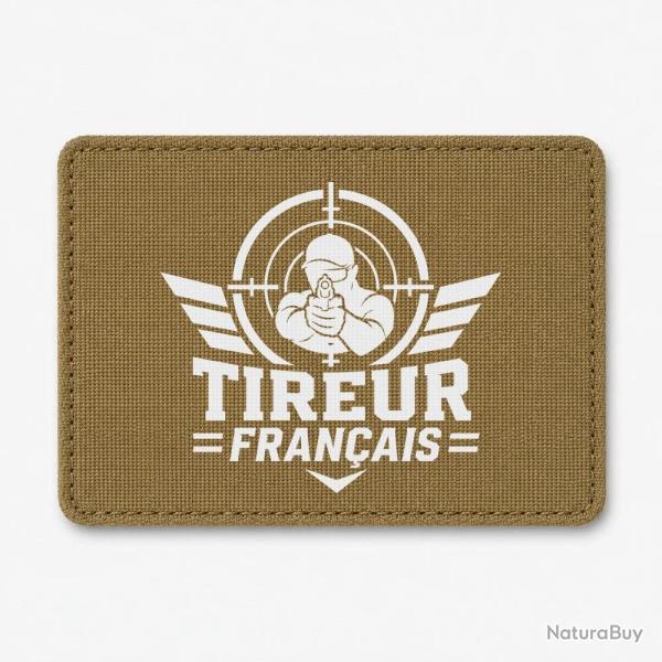 Patch Tir Sportif - Tireur fran�ais - Coyote / Blanc