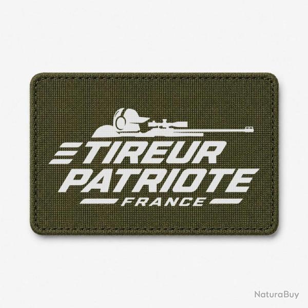Patch Tir Sportif - Tireur patriote - Olive / Blanc