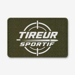 Patch Tir Sportif - Tireur sportif - Typographie - Olive / Blanc