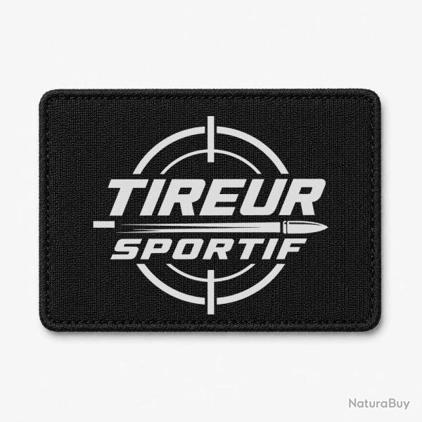 Patch Tir Sportif - Tireur sportif - Typographie - Noir / Blanc