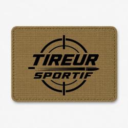 Patch Tir Sportif - Tireur sportif - Typographie - Coyote / Noir