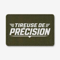 Patch Tir Sportif - Tireuse de pr&eacute;cision - Olive / Blanc