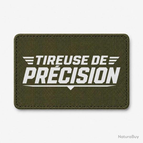 Patch Tir Sportif - Tireuse de pr�cision - Olive / Blanc