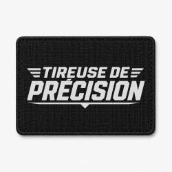Patch Tir Sportif - Tireuse de pr&eacute;cision - Noir / Blanc