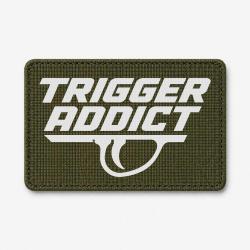 Patch Tir Sportif - Trigger Addict - D&eacute;tente typographique - Olive / Blanc