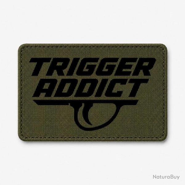 Patch Tir Sportif - Trigger Addict - D�tente typographique - Olive / Noir
