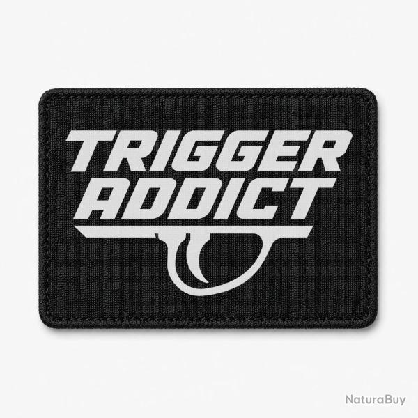 Patch Tir Sportif - Trigger Addict - D�tente typographique - Noir / Blanc
