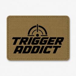 Patch Tir Sportif - Trigger Addict - Typographie - Coyote / Noir