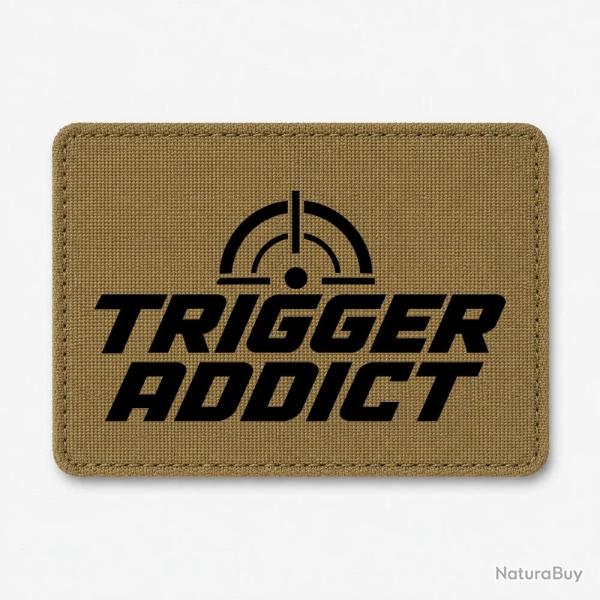 Patch Tir Sportif - Trigger Addict - Typographie - Coyote / Noir