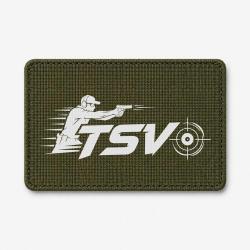 Patch Tir Sportif - TSV - Tireur en mouvement - Olive / Blanc