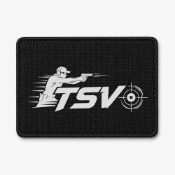Patch Tir Sportif - TSV - Tireur en mouvement - Noir / Blanc
