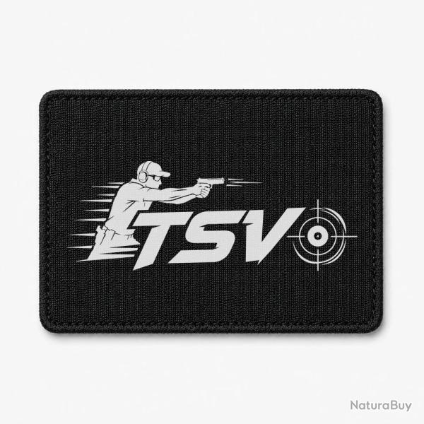 Patch Tir Sportif - TSV - Tireur en mouvement - Noir / Blanc