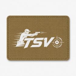 Patch Tir Sportif - TSV - Tireur en mouvement - Coyote / Blanc