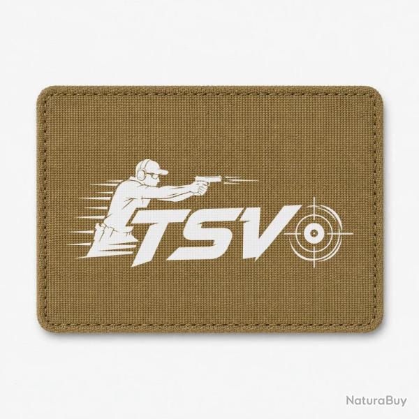 Patch Tir Sportif - TSV - Tireur en mouvement - Coyote / Blanc