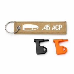T&eacute;moin de chambre vide .45 ACP - Kaki / Blanc