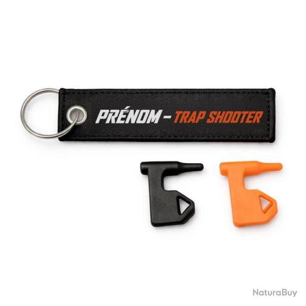 T�moin de Chambre Vide Ball Trap - Pr�nom Trap Shooter - Noir / Orange