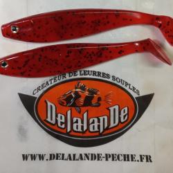 Delalande Shad GT 13cm Rouge paillet&eacute; noir X2