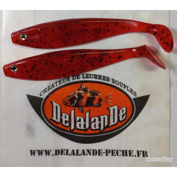 Delalande Shad GT 13cm Rouge paillet� noir X2