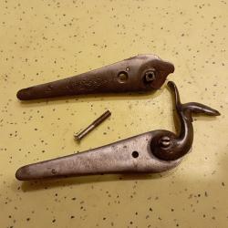Jeu de platines pour fusil de chasse &agrave; broches, type Lefaucheux
