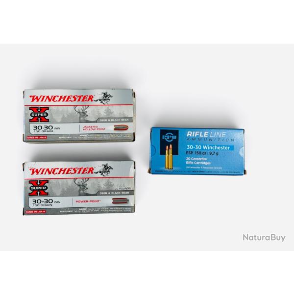 LOT de 56 Munitions - Calibre 30-30 Win