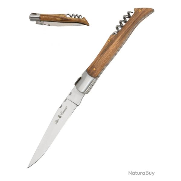 Couteau de Poche Style Laguiole - Bois de Z�bre et Tire-Bouchon