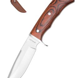 Couteau de Chasse &agrave; Lame Fixe - &Eacute;tui Cuir