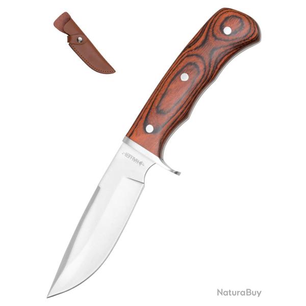 Couteau de Chasse � Lame Fixe - �tui Cuir