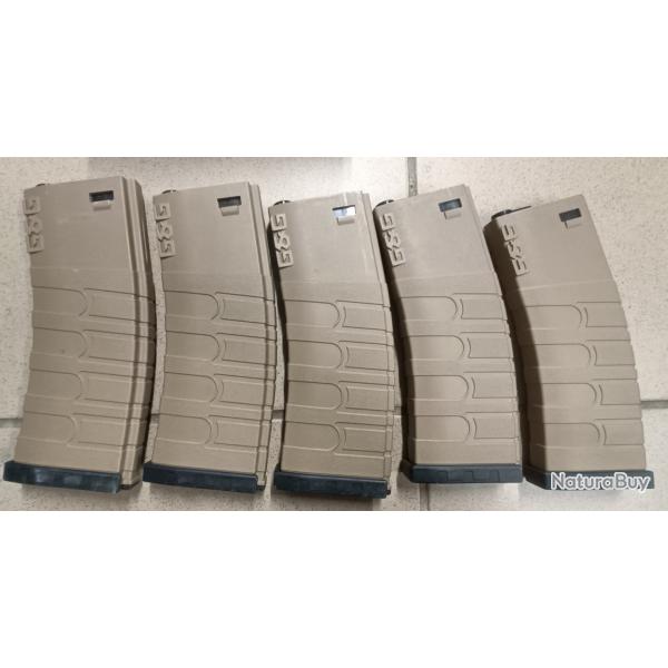 lot de 5 chargeur m4 mid cap 120bb G&G