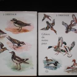 J.OBERTHUR Gibiers de notre pays 2 volumes Gibiers d'eau douce et Gibiers marins.
