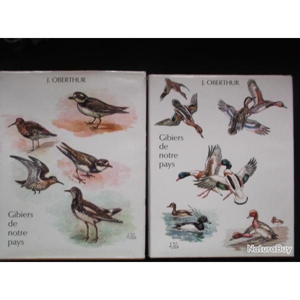 J.OBERTHUR Gibiers de notre pays 2 volumes Gibiers d'eau douce et Gibiers marins.