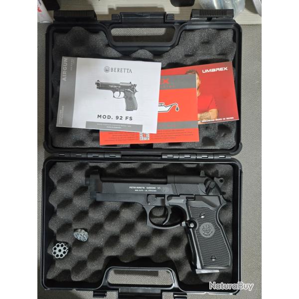 Pistolet � plomb Beretta 92fs 4.5 diabolo noir
