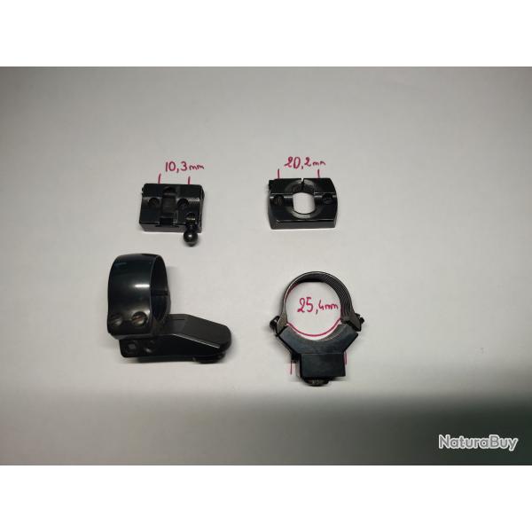 Montage pivotant EAW complet � colliers de 25,4mm (browning, benelli, winchester,...)
