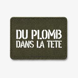 Patch Du Plomb dans la T&ecirc;te - Olive / Blanc