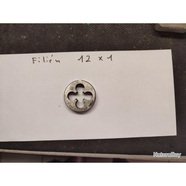 Fili�re  12/1  ,pour filetage de canon syst�me m�trique ,europ�en