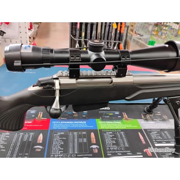 TIKKA T3X VARMINT STAINLESS CAL 222REM + BUSHNELL ELITE 6500 2.5-16X56 + BIPIED ETAT NEUF