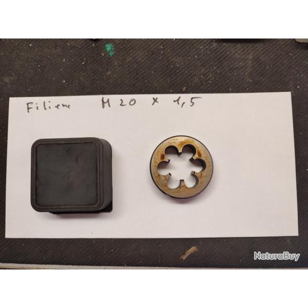 Fili�re  M20x1,5  ,pour filetage de canon syst�me m�trique ,europ�en
