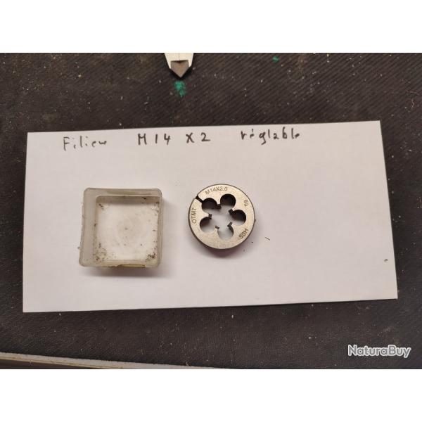 Fili�re 14/2 r�glable , pour filetage de canon syst�me m�trique ,europ�en