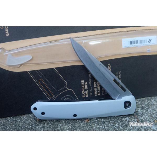 Couteau Gerber Affinity Sylver Aluminium Manche Alu/Acier Lame Acier 7Cr17MoV Framelock Clip 4056
