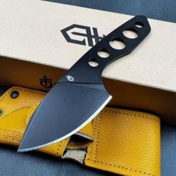 Couteau Skinner Survie Gerber Dibs Lame Acier 440 Manche Squelette Acier Etui Cuir 903