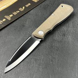 Couteau Gerber Mansfield Swayback Natural Lame Acier D2 Drop Point Manche Micarta Slip Joint 120
