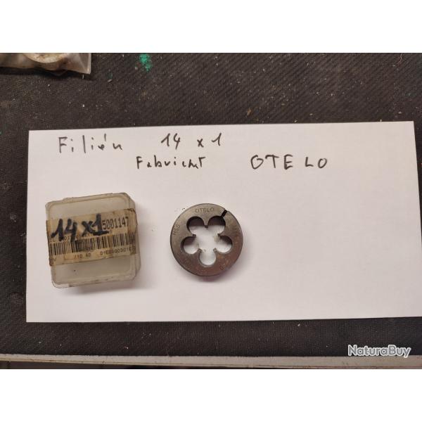 Fili�re 14/1 r�glable, pour filetage de canon syst�me m�trique ,europ�en