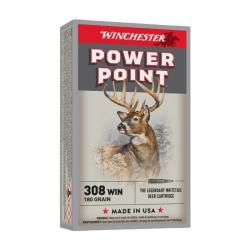 Munitions Winchester Power Point 9.7g 150gr - Cal. 308 Win x10 boites