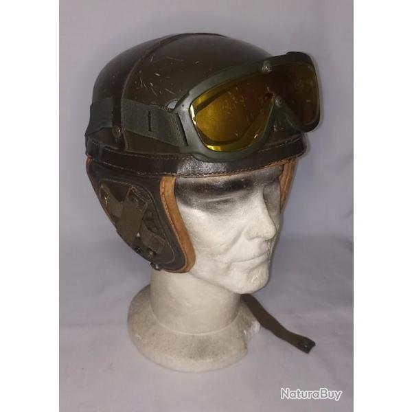 Casque de tankiste de l'arm�e Belge vintage ann�es 50