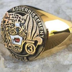 Bague  3 rei l&eacute;gion &eacute;trang&egrave;re   fremdenlegion, french foreign legion dor&eacute;e