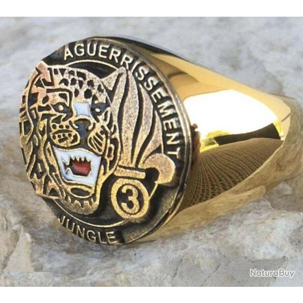 Bague  3 rei l�gion �trang�re   fremdenlegion, french foreign legion dor�e