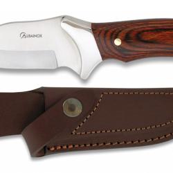 Couteau Skinner Albainox - Manche en bois lamin&eacute; avec &eacute;tui