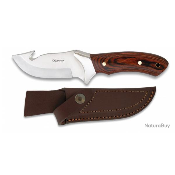 Couteau Skinner Albainox - Manche en bois lamin� avec �tui
